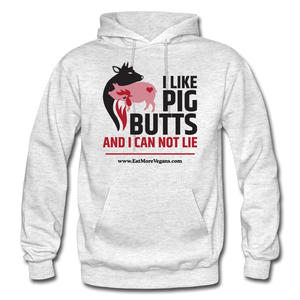 Unisex Adult Hoodie - I Like Pig Butts - light heather gray