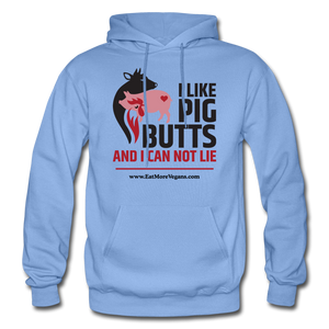 Unisex Adult Hoodie - I Like Pig Butts - carolina blue