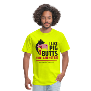 Men's Basic T-Shirt - I Like Pig Butts - safety green